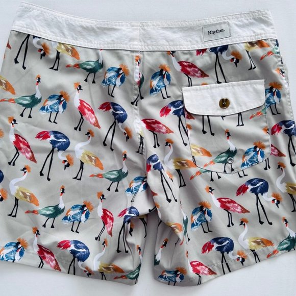 Rhythm Royal Crane Birds Trunk Board Shorts - Picture 5 of 5
